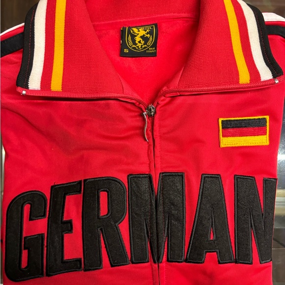5sun Fifth Sun Futbol Track Jacket Germany Soccer Team  Full Zip Red Mens Small - Picture 6 of 10